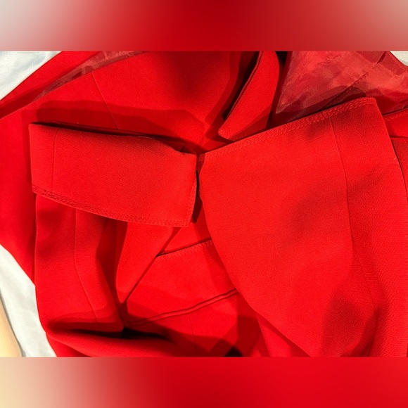 Solid red one button jacket pants suit by Kasper size 14 - Picture 12 of 16